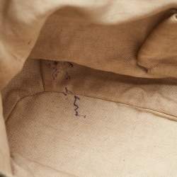 Pre Owned Gucci Black/Beige Diamond Canvas and Leather Medium Sukey Tote