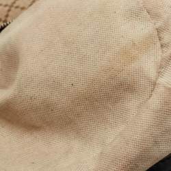 Pre Owned Gucci Black/Beige Diamond Canvas and Leather Medium Sukey Tote