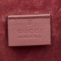 Pre Owned Gucci Burgundy/Beige GG Supreme Canvas and Suede Small Blooms Dionysus Shoulder Bag