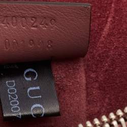 Pre Owned Gucci Burgundy/Beige GG Supreme Canvas and Suede Small Blooms Dionysus Shoulder Bag