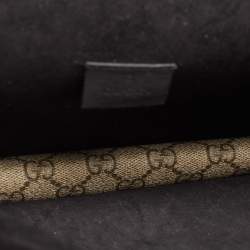 Pre Owned Gucci Black/Beige GG Supreme Canvas and Suede Dionysus Belt Bag
