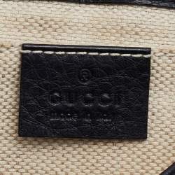 Pre Owned Gucci Black Leather Soho Flap Chain Crossbody Bag