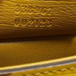 Pre Owned Gucci Yellow/Blue Leather Shanghai Heartbeat Top Handle Bag