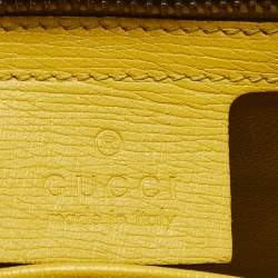 Pre Owned Gucci Yellow/Blue Leather Shanghai Heartbeat Top Handle Bag