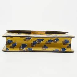 Pre Owned Gucci Yellow/Blue Leather Shanghai Heartbeat Top Handle Bag