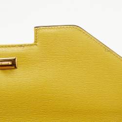 Pre Owned Gucci Yellow/Blue Leather Shanghai Heartbeat Top Handle Bag