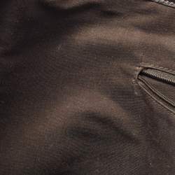 Pre Owned Gucci Brown/Beige GG Crystal Canvas and Leather Large Princy Tote