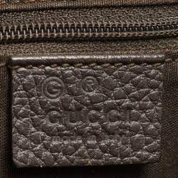 Pre Owned Gucci Brown/Beige GG Crystal Canvas and Leather Large Princy Tote