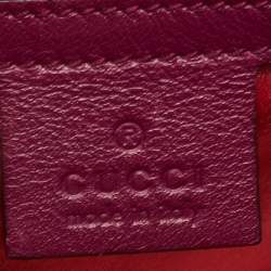 Pre Owned Gucci Magenta Matelassé Velvet Small GG Marmont Shoulder Bag