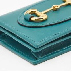 Gucci Green Leather Limited Edition Horsebit 1955 Compact Wallet 