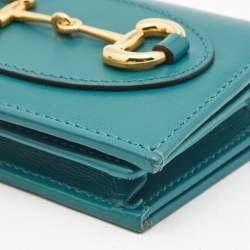 Gucci Green Leather Limited Edition Horsebit 1955 Compact Wallet 