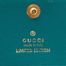 Gucci Green Leather Limited Edition Horsebit 1955 Compact Wallet 