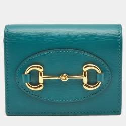 Gucci Green Leather Limited Edition Horsebit 1955 Compact Wallet 