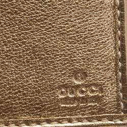 Gucci Gold/Beige GG Canvas and Leather Flap Continental Wallet