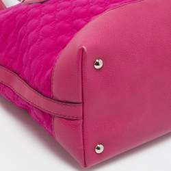 Pre Owned Gucci Fuchsia GG Neoprene and Leather Techno Tote