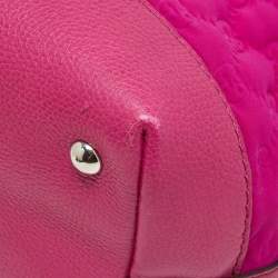 Pre Owned Gucci Fuchsia GG Neoprene and Leather Techno Tote