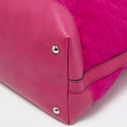 Pre Owned Gucci Fuchsia GG Neoprene and Leather Techno Tote