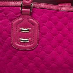 Pre Owned Gucci Fuchsia GG Neoprene and Leather Techno Tote