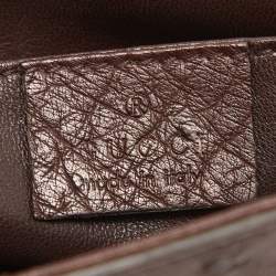 Pre Owned Gucci Cacao Ostrich 1973 Clutch