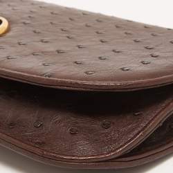Pre Owned Gucci Cacao Ostrich 1973 Clutch