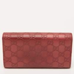 Gucci Red Guccisima Leather Lovely Heart Continental Wallet