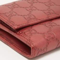 Gucci Red Guccisima Leather Lovely Heart Continental Wallet