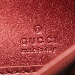Gucci Red Guccisima Leather Lovely Heart Continental Wallet