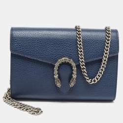 Gucci Navy Blue Leather Mini Dionysus Chain Bag