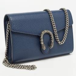 Gucci Navy Blue Leather Mini Dionysus Chain Bag