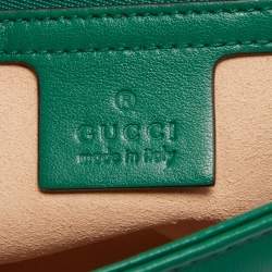 Gucci Green Matelasse Leather Small GG Marmont Shoulder Bag