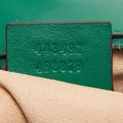 Gucci Green Matelasse Leather Small GG Marmont Shoulder Bag