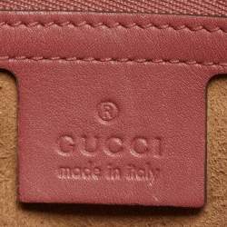 Pre Owned Gucci Old Rose/Beige GG Supreme Canvas Small Blooms Boston Bag