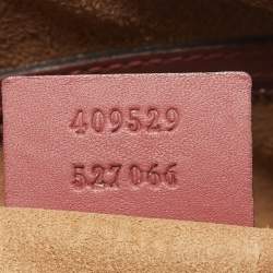 Pre Owned Gucci Old Rose/Beige GG Supreme Canvas Small Blooms Boston Bag
