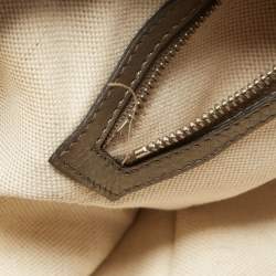 Pre Owned Gucci Beige/Metallic GG Canvas Techno Horsebit Hobo Bag