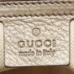 Pre Owned Gucci Beige/Metallic GG Canvas Techno Horsebit Hobo Bag