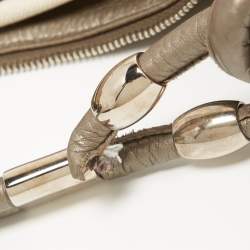 Pre Owned Gucci Beige/Metallic GG Canvas Techno Horsebit Hobo Bag