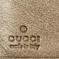 Gucci Beige GG Canvas and Leather Logo Flap Wallet