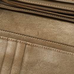 Gucci Beige GG Canvas and Leather Logo Flap Wallet