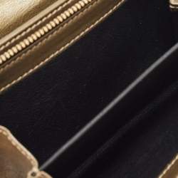 Gucci Beige GG Canvas and Leather Logo Flap Wallet