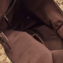 Pre Owned Gucci Beige/Brown GG Canvas Web Handle Vertical Tote