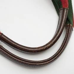 Pre Owned Gucci Beige/Brown GG Canvas Web Handle Vertical Tote