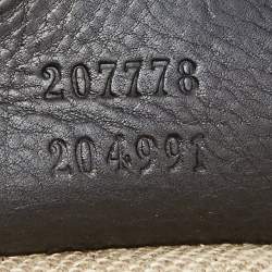 Pre Owned Gucci Black Tapestry Leather Large Hysteria Hobo