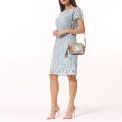 Pre Owned Gucci Gold Leather Small Soho Disco Crossbody Bag