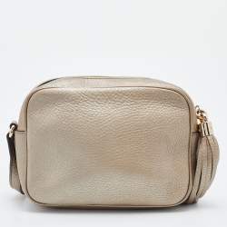 Pre Owned Gucci Gold Leather Small Soho Disco Crossbody Bag