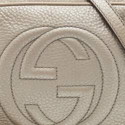 Pre Owned Gucci Gold Leather Small Soho Disco Crossbody Bag