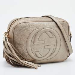 Pre Owned Gucci Gold Leather Small Soho Disco Crossbody Bag