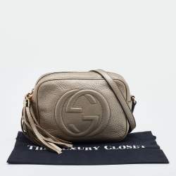 Pre Owned Gucci Gold Leather Small Soho Disco Crossbody Bag