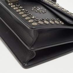 Pre Owned Gucci Black Leather Small Embellished Dionysus Shoulder Bag