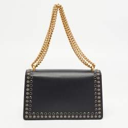 Pre Owned Gucci Black Leather Small Embellished Dionysus Shoulder Bag