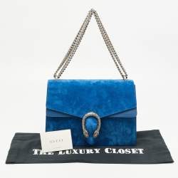 Gucci Blue Suede And Leather Medium Dionysus Shoulder Bag